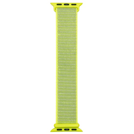 SILKASE Curea Textilă Sport Apple Watch 42mm/41mm/40mm/38mm (Seria 11-1 / SE), Galben Fluo (Curele Ceas, W0139) by www.silkase.ro