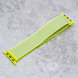SILKASE Curea Textilă Sport Apple Watch 42mm/41mm/40mm/38mm (Seria 11-1 / SE), Galben Fluo
