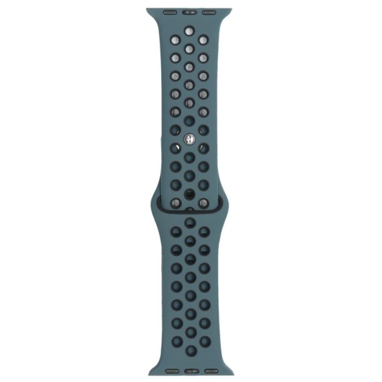 SILKASE Curea Sport Silicon Lichid Apple Watch 42/41/40/38mm (Seria 11/SE), Verde Închis/Negru (Apple, W0969) by www.silkase.ro