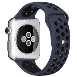 SILKASE Curea Sport Silicon Lichid Apple Watch 42/41/40/38mm (Seria 11/SE), Albastru Închis/Negru SILKASE Curea Sport Silicon Lichid Apple Watch 42/41/40/38mm (Seria 11/SE), Albastru Închis/Negru