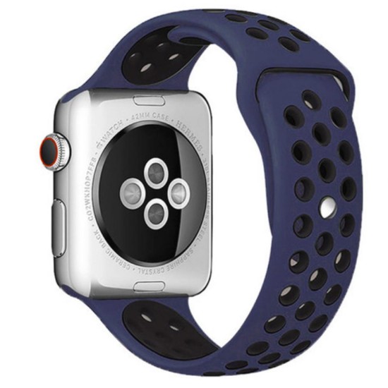 SILKASE Curea Sport Silicon Lichid Apple Watch 42/41/40/38mm (Seria 11/SE), Mov/Negru (Apple, W0987) by www.silkase.ro
