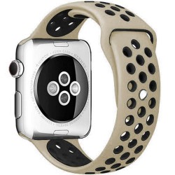 SILKASE Curea Sport Silicon Lichid Apple Watch 42/41/40/38mm (Seria 11/SE), Galben Pal/Negru
