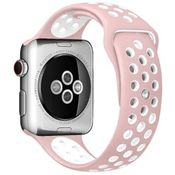 SILKASE Curea Sport Silicon Lichid Apple Watch 49/46/45/44/42mm (Ultra 3-1/Seria 11-1/SE), Roz/Alb SILKASE Curea Sport Silicon Lichid Apple Watch 49/46/45/44/42mm (Ultra 3-1/Seria 11-1/SE), Roz/Alb