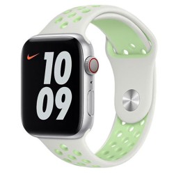 SILKASE Curea Sport Silicon Lichid Apple Watch 49/46/45/44/42mm (Ultra 3-1/Seria 11-1/SE), Alb/Verde Neon