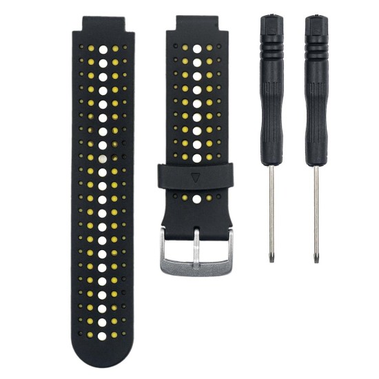 Curea GARMIN Rugged Silicon Lichid Forerunner (15mm), Negru/Galben (SmartWatch & Ceas, W1136) by www.silkase.ro