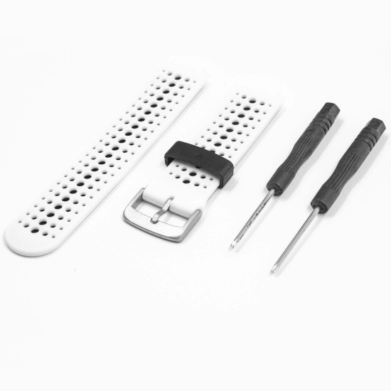 Curea GARMIN Rugged Silicon Lichid Forerunner (15mm), Alb/Negru (SmartWatch & Ceas, W1140) by www.silkase.ro