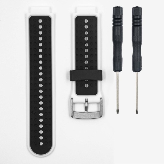 Curea GARMIN Rugged Silicon Lichid Forerunner (15mm), Alb/Negru (SmartWatch & Ceas, W1140) by www.silkase.ro