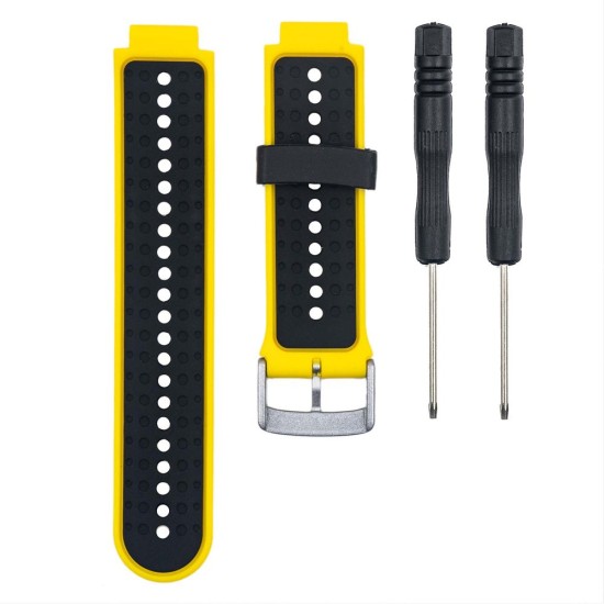 Curea GARMIN Rugged Silicon Lichid Forerunner (15mm), Galben/Negru (SmartWatch & Ceas, W1142) by www.silkase.ro