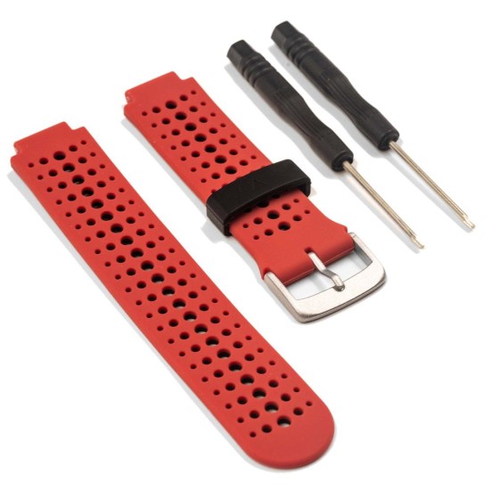 Curea GARMIN Rugged Silicon Lichid Forerunner (15mm), Roșu/Negru (SmartWatch & Ceas, W1143) by www.silkase.ro