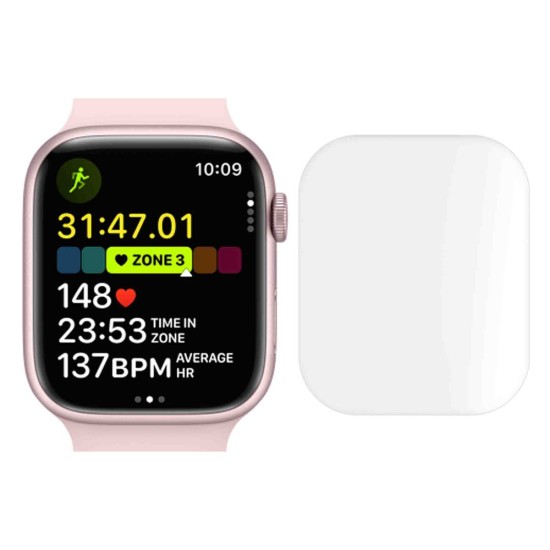SILKASE Set 3 Folii Silicon Regenerabil Full-display Apple Watch 49/46/45/44/42mm (Ultra 3/Seria 11/9/8/SE), Mat (Folie silicon smartwatch mate, W1217) by www.silkase.ro