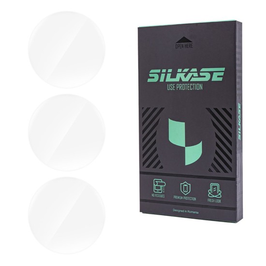 Set 3 folii SILKASE pentru Google Pixel Watch , silicon, regenerabil, Full-display (SILKASE, Folie Silicon Smartwatch) by www.silkase.ro SILKASE Set 3 Folii Silicon Regenerabil Full-display Google Pixel Watch 1 (41mm - 1.2 inch), Lucios (Folie Silicon Smartwatch, W1230) by www.silkase.ro