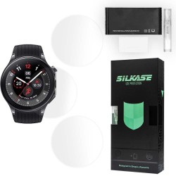 SILKASE Set 3 Folii Silicon Regenerabil Full-display OnePlus Watch 2 (47mm - 1.43 inch), Mat SILKASE Set 3 Folii Silicon Regenerabil Full-display OnePlus Watch 2 (47mm - 1.43 inch), Mat