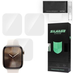 SILKASE Set 3 Folii Silicon Regenerabil Full-display Apple Watch 42/41/40/38mm (Seria 11/9/8/SE), Lucios