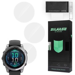 SILKASE Set 3 Folii Silicon Regenerabil Full-display Garmin Fenix E (47mm - 1.3 inch), Lucios