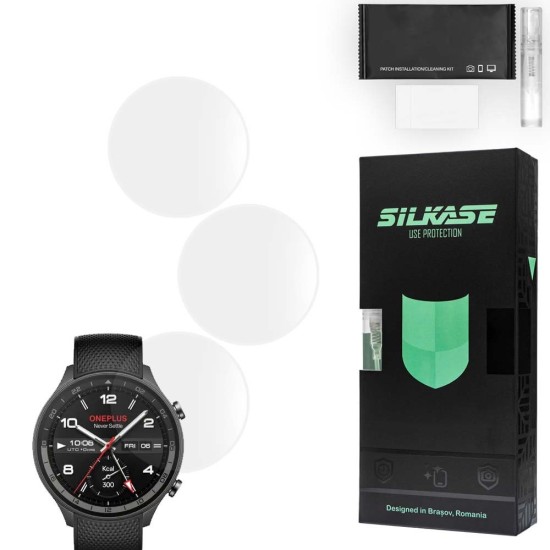Set 3 folii mate SILKASE pentru OnePlus Watch 2R, silicon, regenerabil, Full-display (SILKASE, Folie silicon smartwatch mate) by www.silkase.ro SILKASE Set 3 Folii Silicon Regenerabil Full-display OnePlus Watch 2R (46mm - 1.43 inch), Mat (Folie silicon smartwatch mate, W1264) by www.silkase.ro