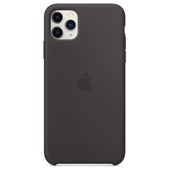 Husa Originală Apple Silicone Case pentru iPhone 11 Pro Max, Neagră (Bakr, MX002ZM/A) by www.silkase.ro