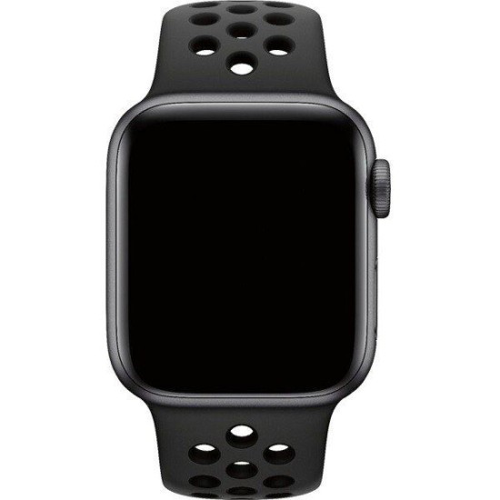 Curea Originală Apple Nike Sport Band pentru Apple Watch 40mm, Antracit/Negru Curea Originală Apple Nike Sport Band pentru Apple Watch 40mm, Antracit/Negru (Bakr, MX8C2FE/A) by www.silkase.ro