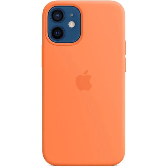 Husa Originală Apple Silicone Case cu MagSafe pentru iPhone 12 Mini, Kumquat (Portocaliu) (Bakr, MHKN3ZM/A) by www.silkase.ro