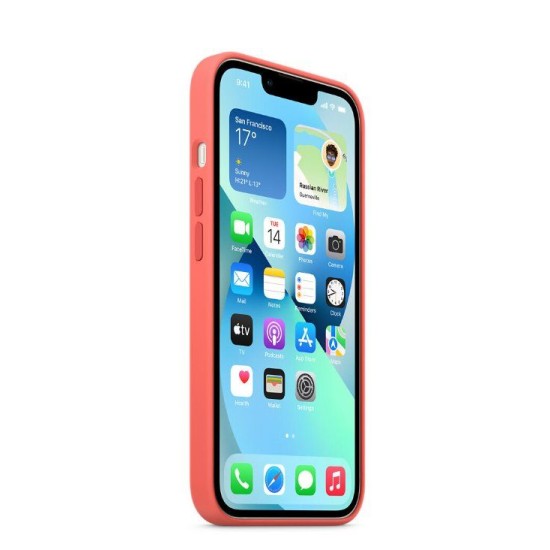 Husă de Protecție Apple Silicone Case cu MagSafe pentru iPhone 13, Pink Pomelo (MM253ZM/A) (Bakr, MM253ZM/A) by www.silkase.ro