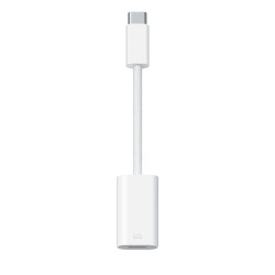 Adaptor Original Apple (MUQX3ZM/A) USB-C la Lightning, Alb