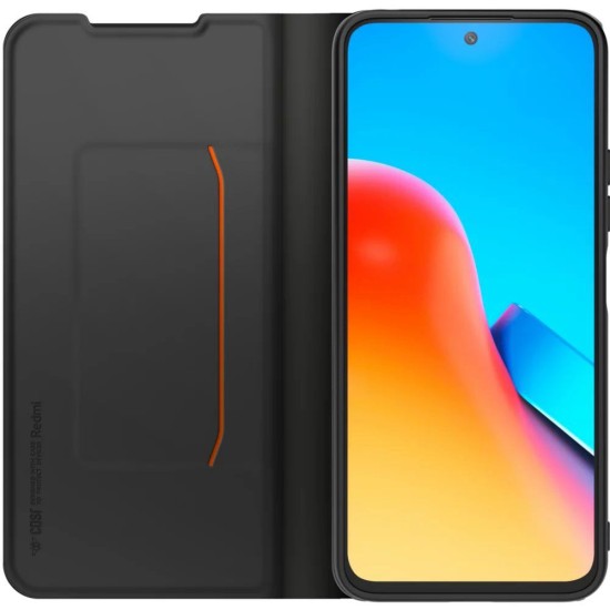 Husa Originală Made for Xiaomi tip Carte cu Șnur pentru Xiaomi Redmi 12 4G/5G, Neagră (Bakr, WIFOLIOREDMI12NDR) by www.silkase.ro