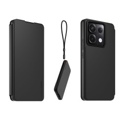Husă Tip Carte cu Șnur pentru Xiaomi Redmi Note 13 Pro 5G, Negru