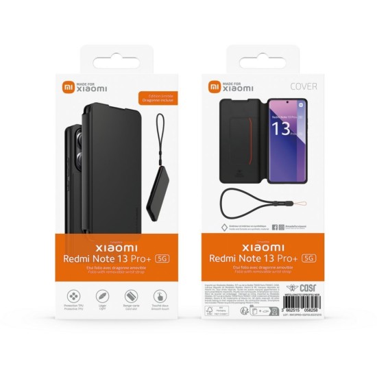 Husă Xiaomi Book Case cu Șnur pentru Xiaomi Redmi Note 13 Pro+ 5G, Black (Redmi Note 13 Pro+, WIFOLIONOTE13PROP5GNDR) by www.silkase.ro