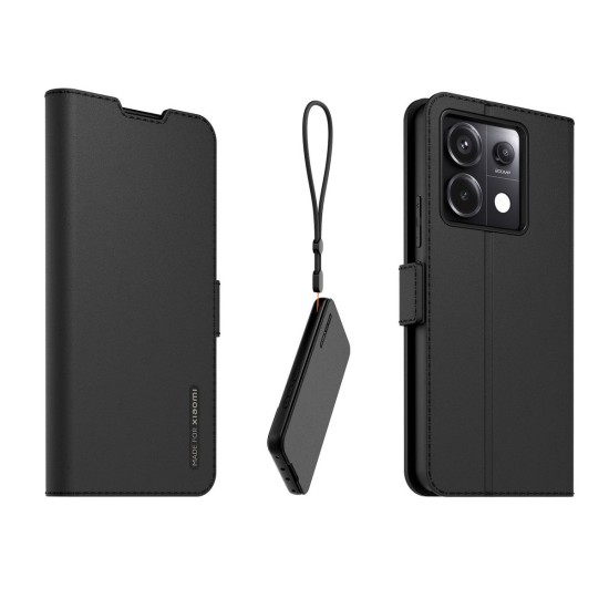 Husă Tip Carte Book Stand cu Șnur pentru Xiaomi Redmi Note 13 Pro 5G, Negru (Redmi Note 13 Pro, WISTANDNOTE13PRO5GN) by www.silkase.ro