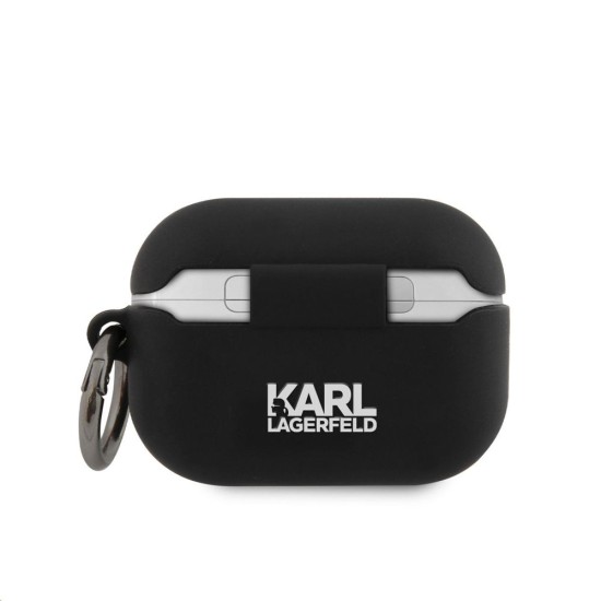 Husa Karl Lagerfeld Rue St Guillaume Silicone pentru AirPods Pro, Neagra (Bakr, KLACAPSILRSGBK) by www.silkase.ro