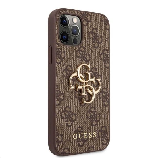Husa Guess PU 4G Metal Logo pentru iPhone 12 / 12 Pro, Maro Husa Guess PU 4G Metal Logo pentru iPhone 12 / 12 Pro, Maro (Bakr, GUHCP12M4GMGBR) by www.silkase.ro