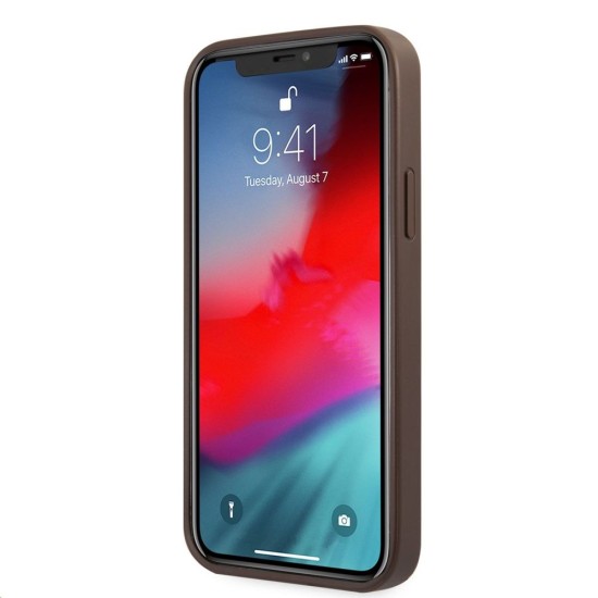 Husa Guess PU 4G Metal Logo pentru iPhone 12 / 12 Pro, Maro Husa Guess PU 4G Metal Logo pentru iPhone 12 / 12 Pro, Maro (Bakr, GUHCP12M4GMGBR) by www.silkase.ro