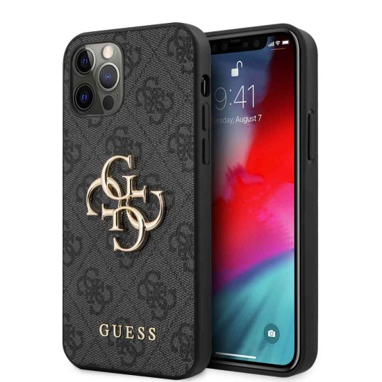 Husă Premium Guess PU 4G Metal Logo pentru iPhone 12 Pro Max, Gri Husă Premium Guess PU 4G Metal Logo pentru iPhone 12 Pro Max, Gri (Bakr, GUHCP12L4GMGGR) by www.silkase.ro
