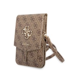 Geantă de Telefon Guess PU 4G Metal Logo Brown