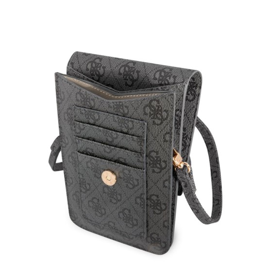 Geanta de Telefon Guess PU 4G Metal Logo, Gri (Cabluri Telefon, GUWBG4GFGR) by www.silkase.ro