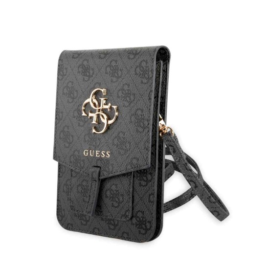 Geanta de Telefon Guess PU 4G Metal Logo, Gri (Cabluri Telefon, GUWBG4GFGR) by www.silkase.ro