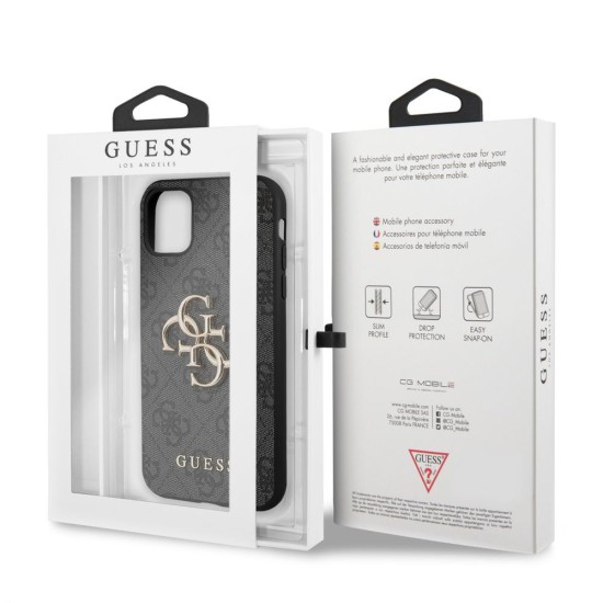 Husă de protecție Guess PU 4G Metal Logo pentru iPhone 11, Grey Husă de protecție Guess PU 4G Metal Logo pentru iPhone 11, Grey (Bakr, GUHCN614GMGGR) by www.silkase.ro