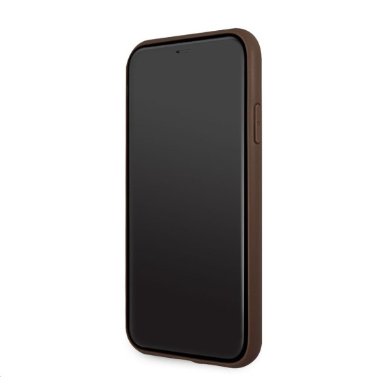 Husa de Protectie Guess PU 4G Metal Logo pentru iPhone 11, Brown (Bakr, GUHCN614GMGBR) by www.silkase.ro