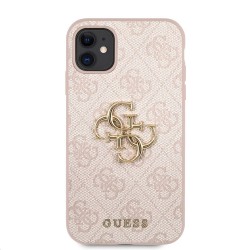 Husa Guess PU 4G Metal Logo pentru iPhone 11, Roz Husa Guess PU 4G Metal Logo pentru iPhone 11, Roz