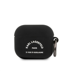 Husa Karl Lagerfeld Rue St Guillaume Silicone pentru AirPods 3, Neagra