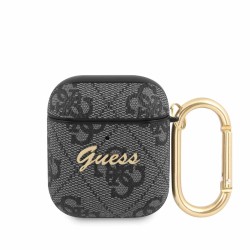 Husa Guess 4G Script pentru AirPods 1/2, PC/PU, Black