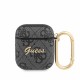 Husa Guess 4G Script pentru AirPods 1/2, PC/PU, Black (Bakr, GUA24GSMK) by www.silkase.ro