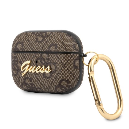Husă Guess 4G Script PC/PU pentru AirPods Pro, Brown Husă Guess 4G Script PC/PU pentru AirPods Pro, Brown (Bakr, GUAP4GSMW) by www.silkase.ro