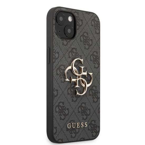 Husa Guess PU 4G Metal Logo pentru iPhone 13, Gri (Bakr, GUHCP13M4GMGGR) by www.silkase.ro