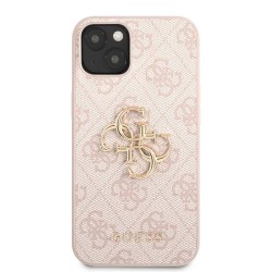 Husa Guess PU 4G Metal Logo pentru iPhone 13, Roz Husa Guess PU 4G Metal Logo pentru iPhone 13, Roz