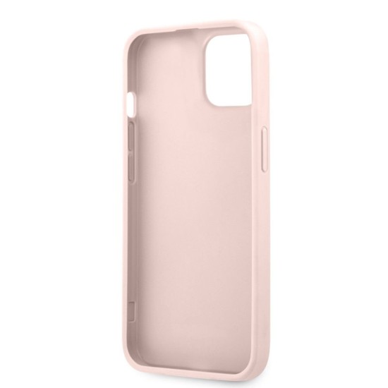 Husa Guess PU 4G Metal Logo pentru iPhone 13, Roz (Bakr, GUHCP13M4GMGPI) by www.silkase.ro