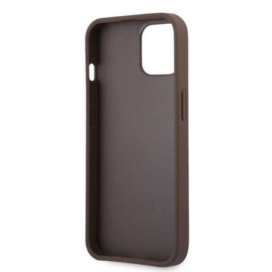 Husa Guess PU 4G Metal Logo pentru iPhone 13, Maro (Bakr, GUHCP13M4GMGBR) by www.silkase.ro