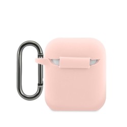 Husa Lacoste Liquid Silicone Glossy Printing Logo pentru AirPods 1/2, Roz Husa Lacoste Liquid Silicone Glossy Printing Logo pentru AirPods 1/2, Roz