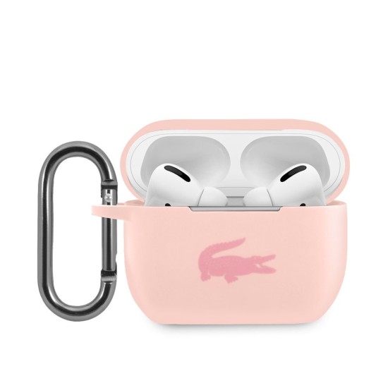 Husa Lacoste Liquid Silicone Glossy Printing Logo pentru AirPods Pro, Roz Husa Lacoste Liquid Silicone Glossy Printing Logo pentru AirPods Pro, Roz (Bakr, LCAPSI) by www.silkase.ro