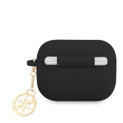 Husa Guess 4G Charm Silicone pentru AirPods Pro, Neagra Husa Guess 4G Charm Silicone pentru AirPods Pro, Neagra