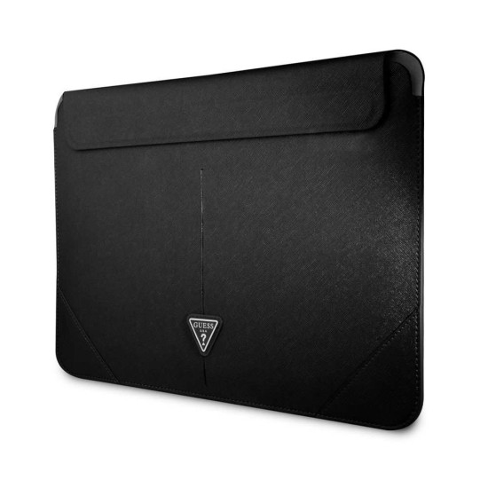 Husa Laptop Guess Saffiano Triangle Metal Logo 13/14", Neagra Husa Laptop Guess Saffiano Triangle Metal Logo 13/14", Neagra (Bakr, GUCS14PSATLK) by www.silkase.ro